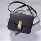 Genuine Leather Tofu Bag – Luxury Purple Shoulder & Crossbody Handbag for Women