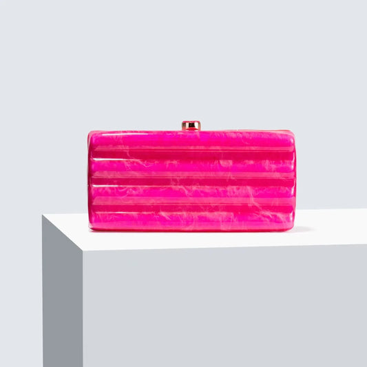 Hot Pink Acrylic Clutch – Summer Bridal & Wedding Purse
