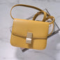 Genuine Leather Tofu Bag – Luxury Purple Shoulder & Crossbody Handbag for Women