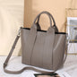 Genuine Leather Commuter Tote – Luxury Designer Shoulder & Crossbody Handbag for Women