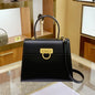 French Soft Leather Crossbody – Fashionable Kelly-Style Handbag with Horseshoe Buckle