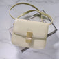 Genuine Leather Tofu Bag – Luxury Purple Shoulder & Crossbody Handbag for Women