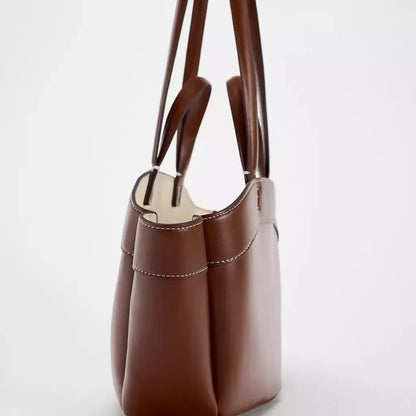Luxury PU Leather Tote – High-Quality Designer Shoulder & Bucket Bag for Women
