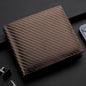 Carbon Fiber Short Wallet – Men’s Card Holder with Integrated Zipper Coin Pocket