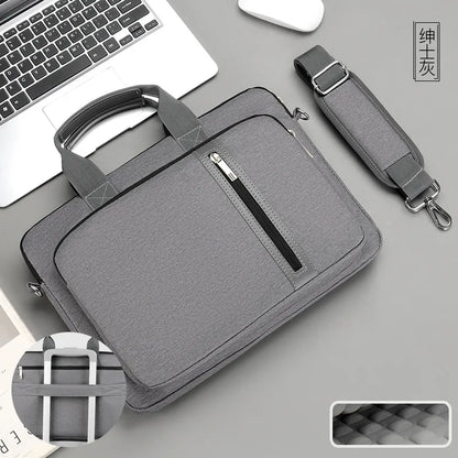 Double-walled shock-resistant water laptop bag carrying shoulder crossbody business briefcase
