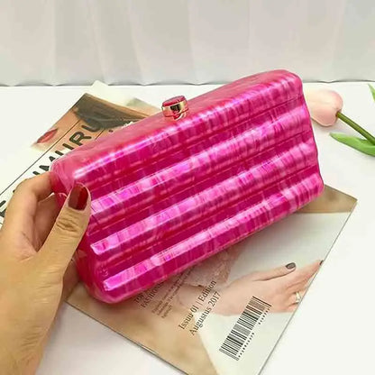 Hot Pink Acrylic Clutch – Summer Bridal & Wedding Purse