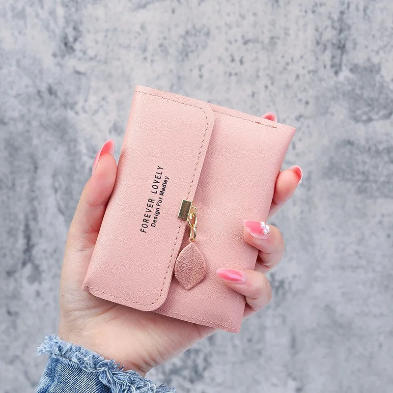 New Korean Version of The Simple Small Wallet Tri-fold Coin Bit Money Clip Coin Purse Cross-border Short Ladies Wallet