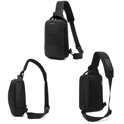 Hard Shell Chest Sling – Waterproof Travel Bag with USB Port