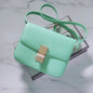 Genuine Leather Tofu Bag – Luxury Purple Shoulder & Crossbody Handbag for Women