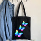 Butterfly Print Canvas Tote – Foldable, Reusable & Stylish