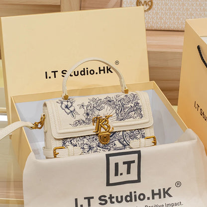 Embroidered Square Handbag – High-End Textured Summer Shoulder & Crossbody Bag for Women