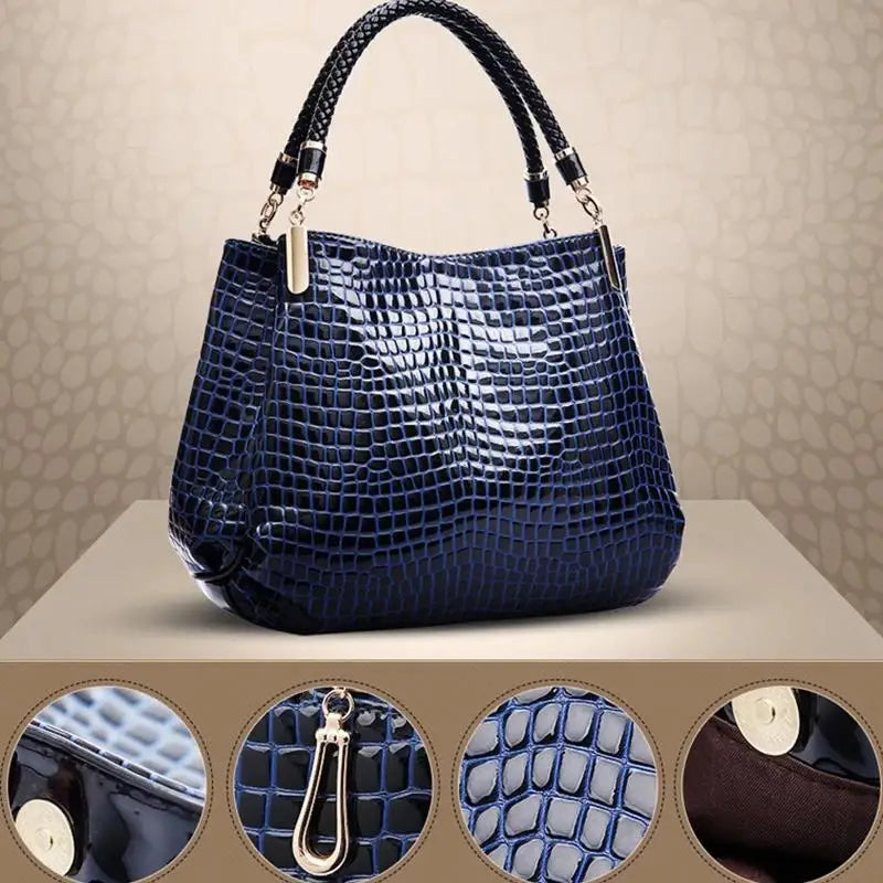 Crocodile Print Tote – Sleek, Spacious & Commute-Ready