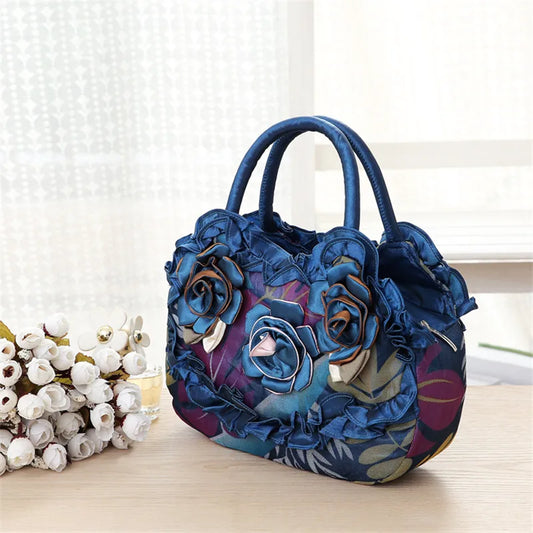 Korean Style Mommy Handbag – Solid Lace Zipper Tote for Women & Girls