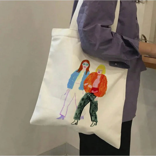 Floral Graffiti Canvas Tote – Bold, Stylish & Street-Ready
