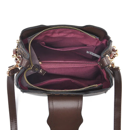 Luxury Check Print Bucket Bag – Flip Closure Shoulder & Crossbody Handbag for Women