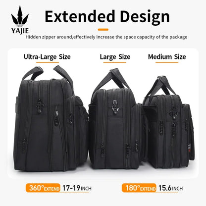 Men’s Canvas Laptop Briefcase – Large Capacity Business Bag for 15.6"–19" Devices
