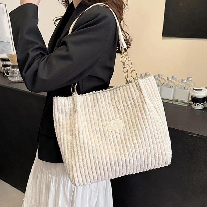 Corduroy Casual Tote for Women
