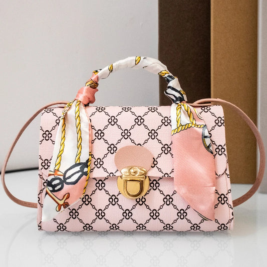 Retro Printed Mini Bag – Niche Square Shoulder & Crossbody for Women