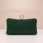 Valentine’s Diamond Ring Clutch – Ruched Evening Bag with Chain for Prom & Dinner