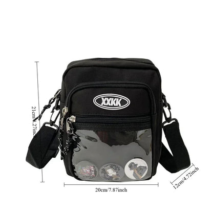 Unisex Korean Ita Bag with Clear Pocket
