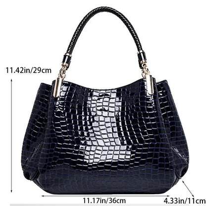 Crocodile Print Tote – Sleek, Spacious & Commute-Ready