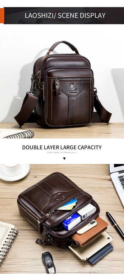 Classic Retro Men’s Cowhide Crossbody Bag