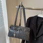 Retro Leather Underarm Bag – Trendy Large-Compartment Shoulder Handbag for Women