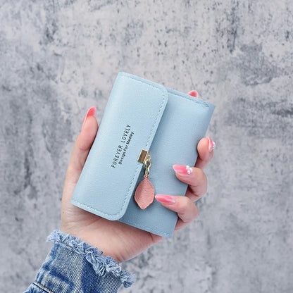New Korean Version of The Simple Small Wallet Tri-fold Coin Bit Money Clip Coin Purse Cross-border Short Ladies Wallet