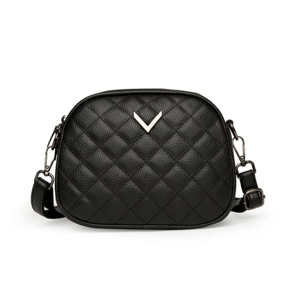 Diamond Triple-Layer Square Bag – Leather Crossbody & Phone Clutch for Women