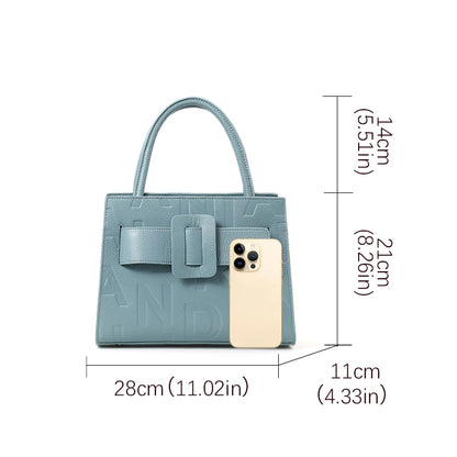 Letter-Shaped Genuine Leather Bag – Fashionable Crossbody & Shoulder Style for Women