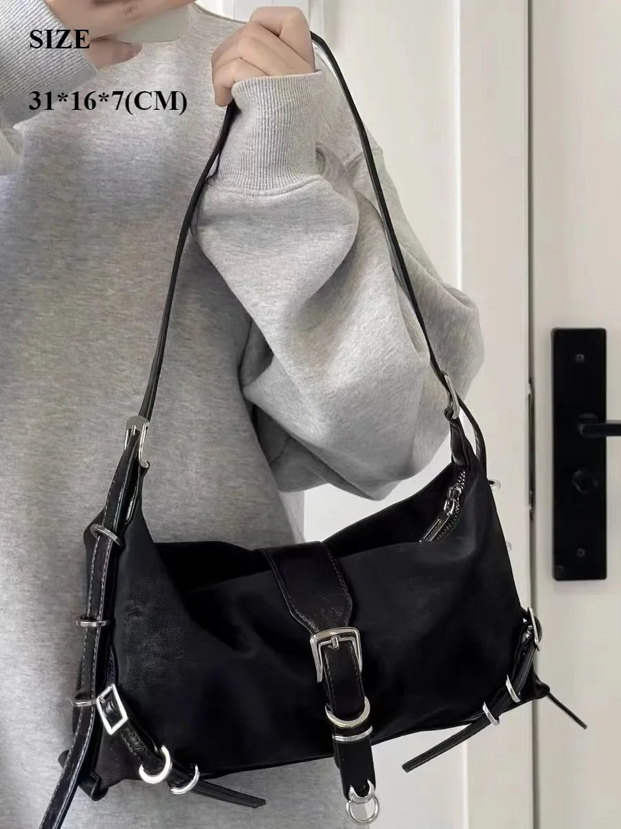 Richme Punk Y2K Bag – Harajuku Chain PU Crossbody for Women