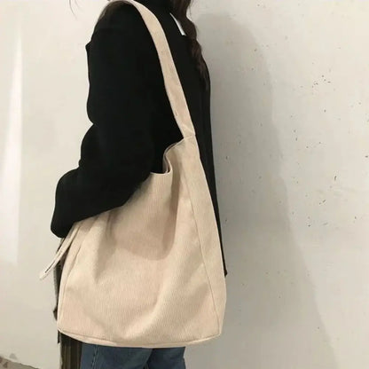 Soft Corduroy Handbag for Girls & Students