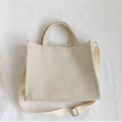Fashionable Corduroy Shoulder Bag – Large Capacity