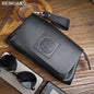 Genuine Cowhide Leather Clutch – Men’s Long Wallet & Passport Organizer