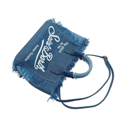 Handmade Tassel Tote – Large Capacity Cowboy Shoulder Bag for Travel & Beach