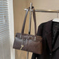 Retro Leather Underarm Bag – Trendy Large-Compartment Shoulder Handbag for Women