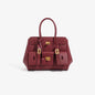 Black Genuine Leather Lock Tote – Trendy Winged Shoulder Bag for Women’s Daily Commute