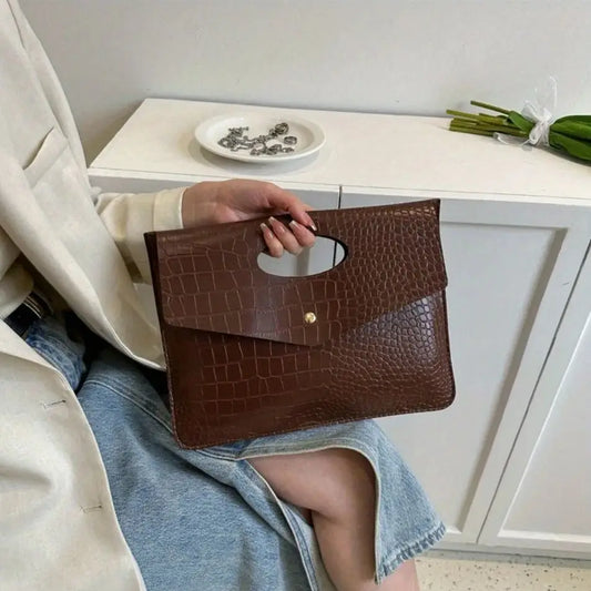 Crocodile Pattern Clutch – Elegant Tote & Handbag for Office, Dinner & Giftin