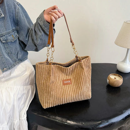 Corduroy Casual Tote for Women