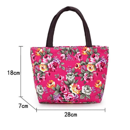 Durable Floral Canvas Tote – Cute Casual Bucket Shoulder Bag for Women