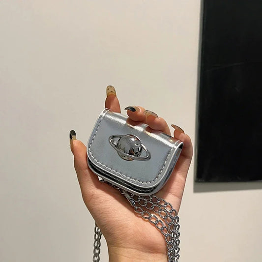 Y2K Pink PU Leather Shoulder Bag – Vintage Korean Chain Clutch & Crossbody