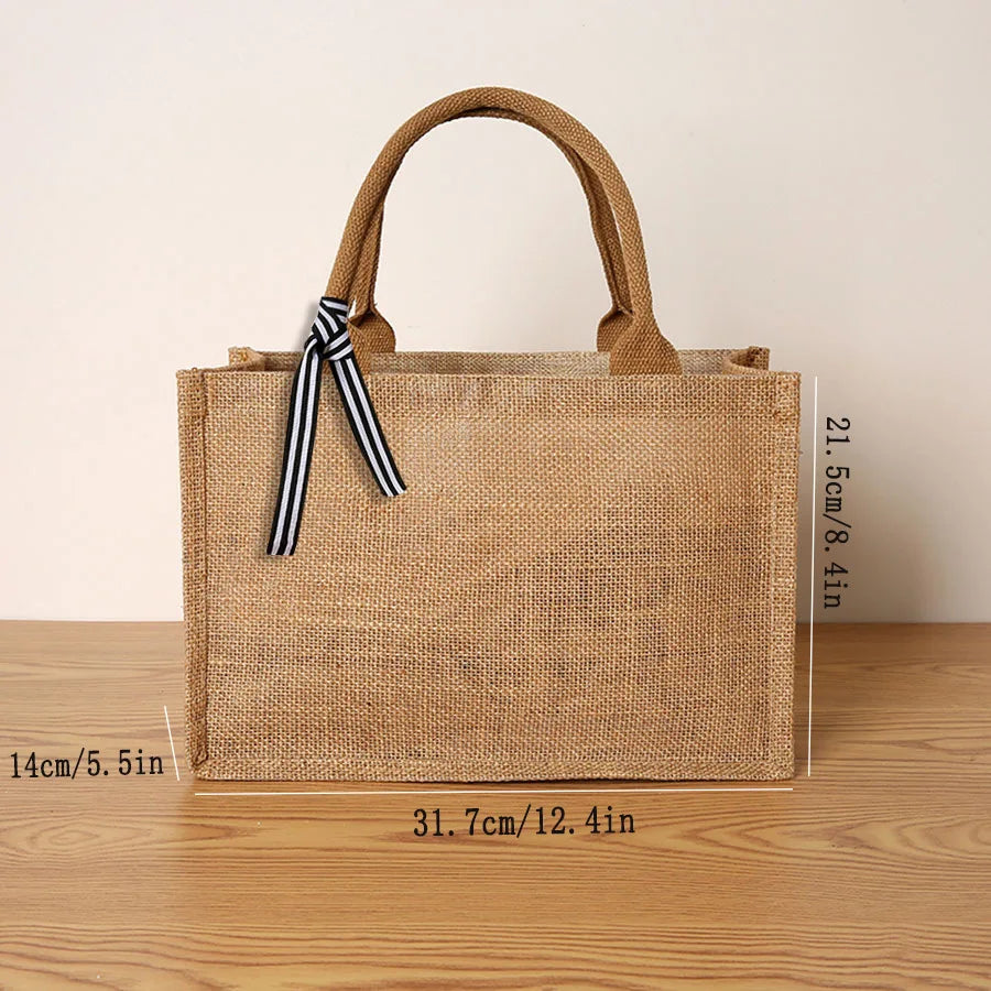 Linen Ribbon Tote – Simple, Spacious & Everyday Chic