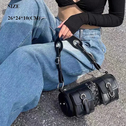 Richme Punk Y2K Bag – Harajuku Chain PU Crossbody for Women