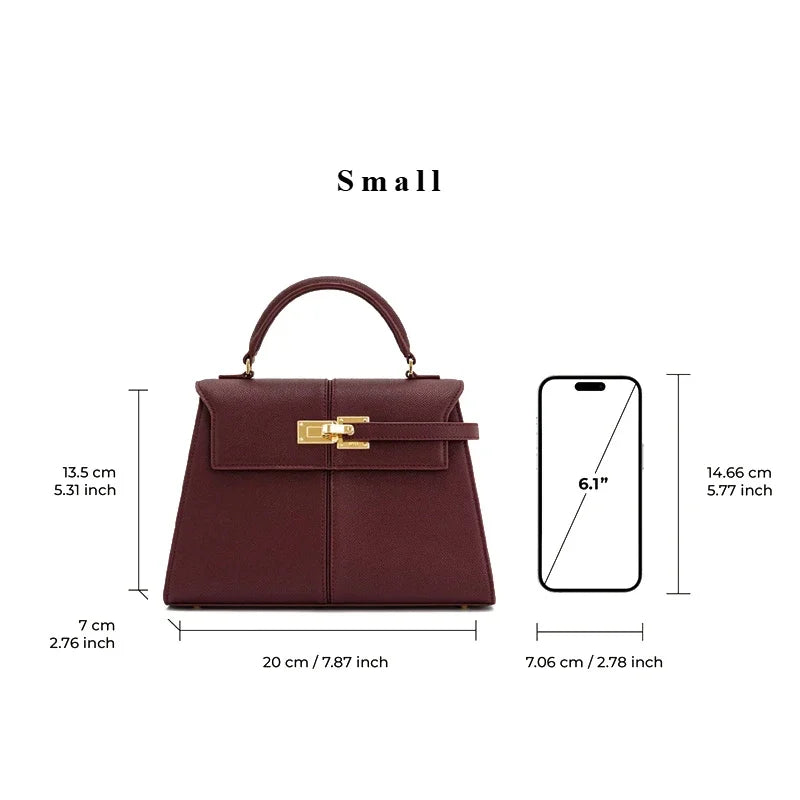 Elise Designer Handbag – Wine Red Premium Tote & Square Crossbody Bag for Women