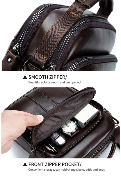 Classic Retro Men’s Cowhide Crossbody Bag