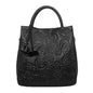 Classic Embossed Cowhide Bag – Large Capacity Leather Crossbody for Women