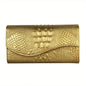 Crocodile Print Clutch – Stylish Large-Capacity Crossbody Bag for Women