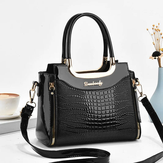 Luxury Patent Croc Bag – Chic Bucket Style & Designer Shine