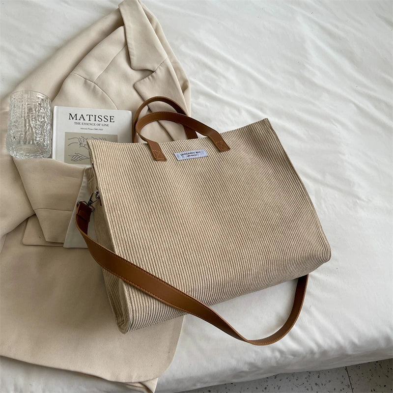 LEFTSIDE Vintage Tote – Winter Office Shoulder & Crossbody Bag for Women