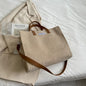 LEFTSIDE Vintage Tote – Winter Office Shoulder & Crossbody Bag for Women